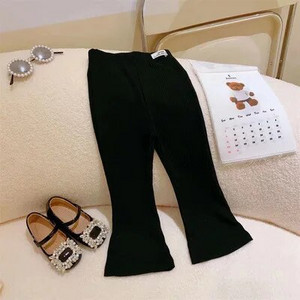 Tüdrukute laia säärega püksid 12M-7Y Beebi kevad-sügis puuvillane ühevärvilised retuusid Laste laia säärega püksid