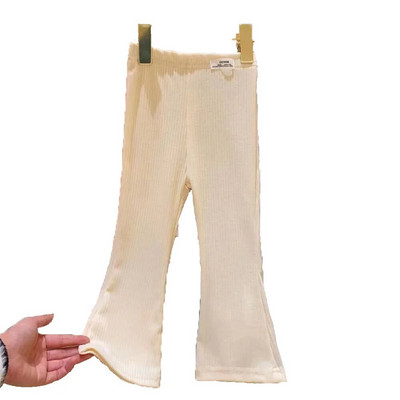 Tüdrukute laia säärega püksid 12M-7Y Beebi kevad-sügis puuvillane ühevärvilised retuusid Laste laia säärega püksid