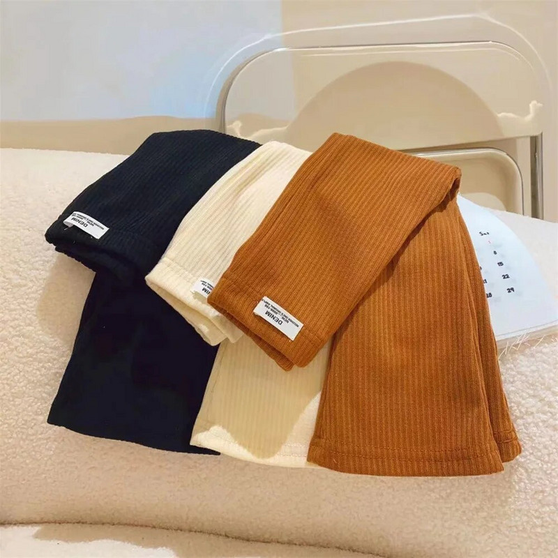 Tüdrukute laia säärega püksid 12M-7Y Beebi kevad-sügis puuvillane ühevärvilised retuusid Laste laia säärega püksid