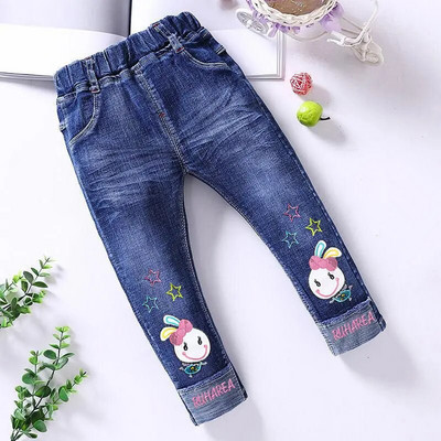 2-14 aastat Kevad ja sügis vabaaja lapsed Tikandid Disain Lapsed Teksad Püksid Tüdrukutele Teksad Püksid Teismeliste Lasterõivad