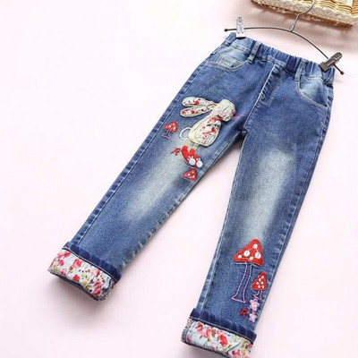 2-14 aastat Kevad ja sügis vabaaja lapsed Tikandid Disain Lapsed Teksad Püksid Tüdrukutele Teksad Püksid Teismeliste Lasterõivad