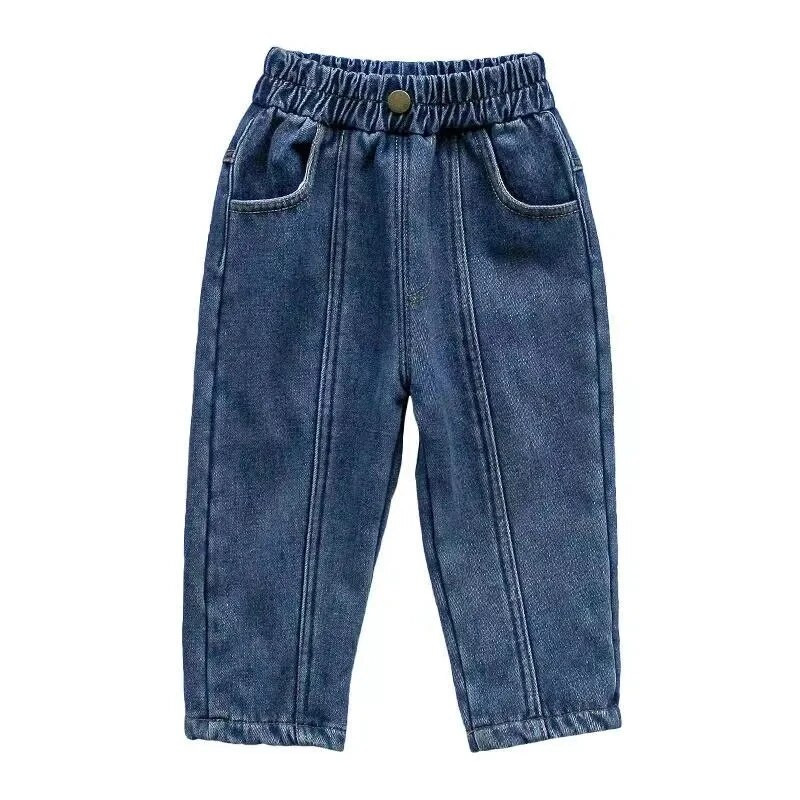 Φθινοπωρινό Χειμωνιάτικο Παχύ Παντελόνι Ζεστό Παιδικό Τζιν Αγόρια Κοριτσίστικα Τζιν Παντελόνι Λούτρινη Εσωτερική Τζιν Τζιν Ελαστική Μέση Τζιν Παντελόνι