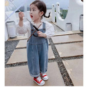 Moodsad imikute teksariided vabaaja korea stiilis ühevärvilised ripatsid püksid suvised kevadriided tüdrukute püksid