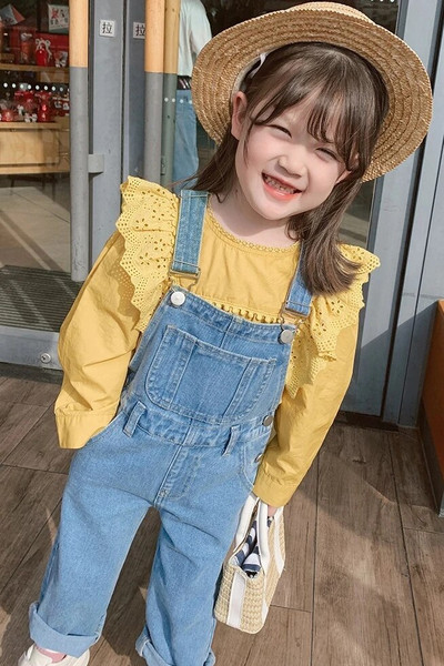 Dječji kombinezoni Traper hlače za djevojčice 2023. Novo proljeće i jesen Traperice za sve uzraste Dječje široke hlače s tregerima za malu djecu