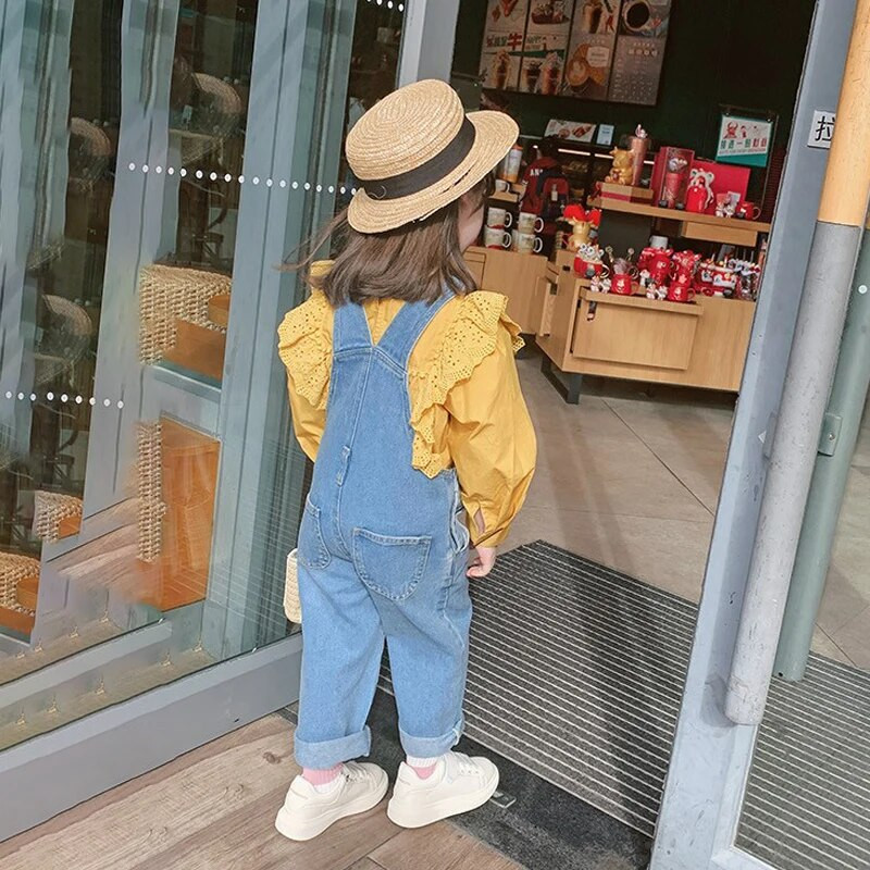 Dječji kombinezoni Traper hlače za djevojčice 2023. Novo proljeće i jesen Traperice za sve uzraste Dječje široke hlače s tregerima za malu djecu