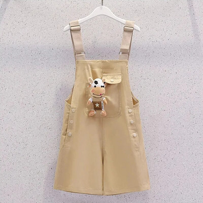 Χαριτωμένη κούκλα αγελάδας Διακόσμηση για κορίτσια Καλοκαιρινή νέα μονόχρωμη Παιδική σαλιάρα σορτς κοριτσάκι Casual χαλαρές ζαρτιέρες σορτς