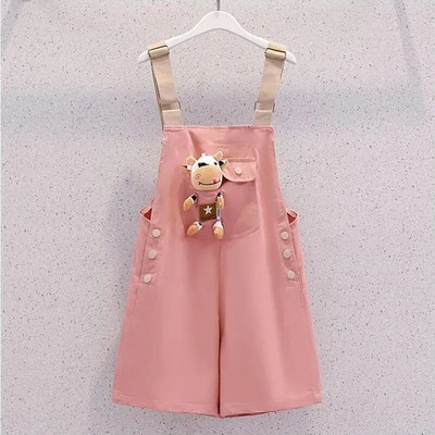 Χαριτωμένη κούκλα αγελάδας Διακόσμηση για κορίτσια Καλοκαιρινή νέα μονόχρωμη Παιδική σαλιάρα σορτς κοριτσάκι Casual χαλαρές ζαρτιέρες σορτς