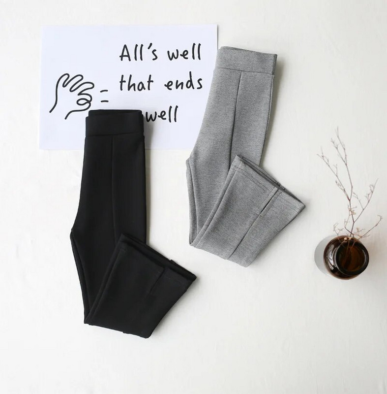 Baby Girls Κομψή μπότα μονόχρωμη Cut Flare Παντελόνι με άνοιξη ελαστική ζώνη σπαστό παντελόνι παντελόνι παντελόνι για παιδιά Παιδικά ρούχα