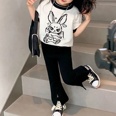 Μόδα Παιδικά Βρεφικά Ενδύματα Φθινοπωρινά Βρεφικά Κοριτσίστικα Παντελόνια Κομψά Split Fashion Flares Παντελόνια Νέα Παιδικά Παντελόνια 2-8T