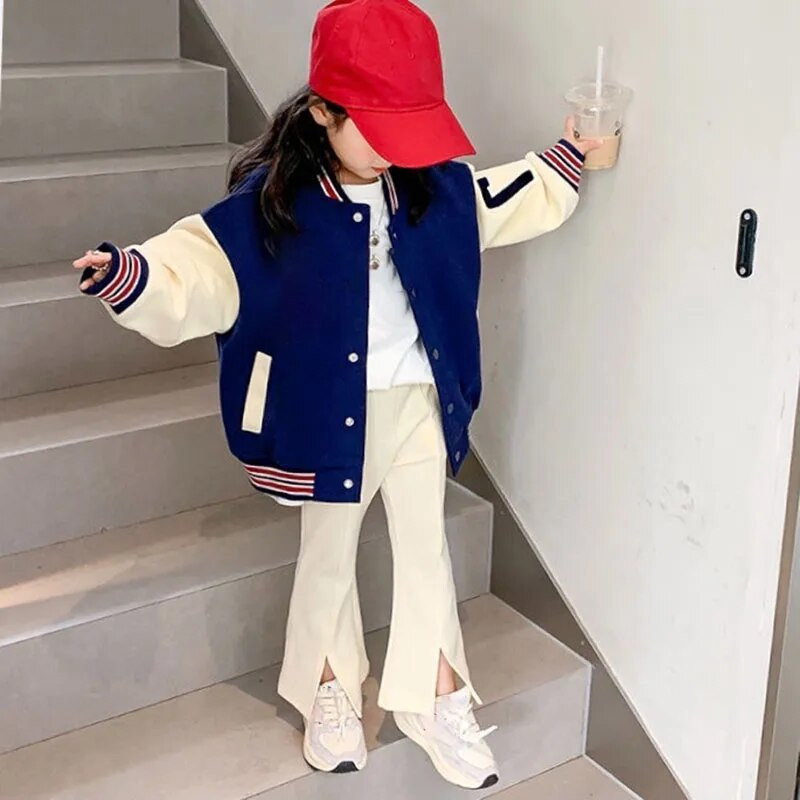 Μόδα Παιδικά Βρεφικά Ενδύματα Φθινοπωρινά Βρεφικά Κοριτσίστικα Παντελόνια Κομψά Split Fashion Flares Παντελόνια Νέα Παιδικά Παντελόνια 2-8T