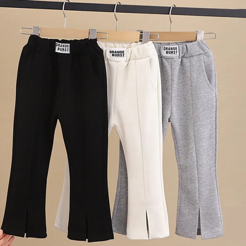 Μόδα Παιδικά Βρεφικά Ενδύματα Φθινοπωρινά Βρεφικά Κοριτσίστικα Παντελόνια Κομψά Split Fashion Flares Παντελόνια Νέα Παιδικά Παντελόνια 2-8T