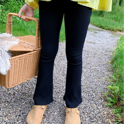 Παιδικά κοριτσίστικα κολάν flare 2023 Νέα άφιξη Παιδικά παντελόνια με λεπτή εφαρμογή Βρεφικά κορίτσια Άνοιξη καλοκαίρι βαμβακερό κολάν Γκρι μαύρο παντελόνι