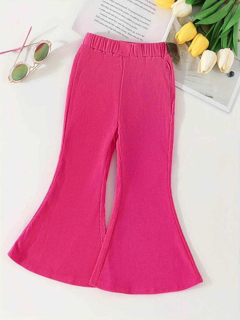 Tüdrukute teksapüksid 2023. aasta kevadised ja sügisesed elastsed teksapüksid lastepüksid Hour Trendikad retrohõngulised keskmise kõrgusega laienevad püksid