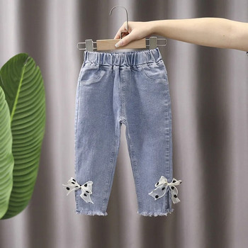 Момичета Princess Jeans Детски дрехи Панталони Тинейджърски широки дънки Дрехи за момичета Клеш дънки Slim Fit за 1 до 7 години Дете