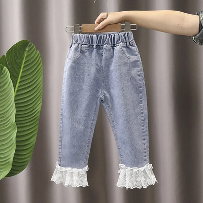 Djevojčice Princess Jeans Dječja odjeća Hlače Tinejdžerske traperice širokih nogavica Odjeća za djevojčice Široke traperice Slim Fit za dijete od 1 do 7 godina