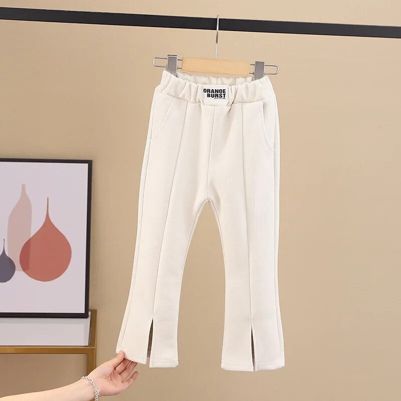 2-8T Παιδικά Βρεφικά Ρούχα Κοριτσίστικα Φθινοπωρινά Βρεφικά Παντελόνια Κοριτσίστικα Κομψά Split Fashion Flares Παντελόνια Νέα παιδικά παντελόνια με κάτω