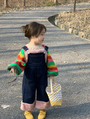 Sügistalvised Laste kombinesoonid Tüdrukutele Plus Fliisist Denim Suspender Püksid Puuvillased Baby Girls Teksad Lahti kombinesoonid