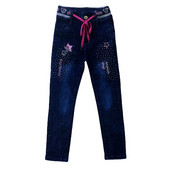 Laste teksad Tüdrukud Kuuma Rhinestone Tikitud Rib Tether Denim Püksid Lapsed Sirged täispikad püksid 3-12t
