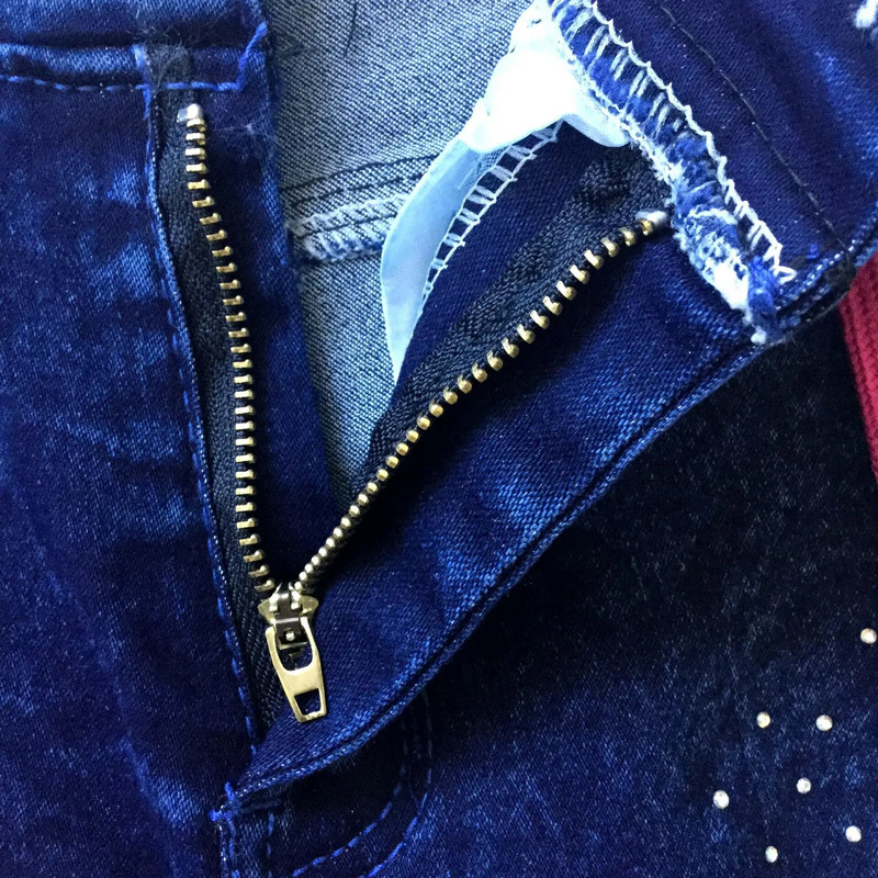 Vaikiški džinsai mergaičių karštu kalnų krištoliniu akmeniu siuvinėtos briaunos juostelės džinsinės kelnės vaikiškos tiesios viso ilgio kelnės 3-12t