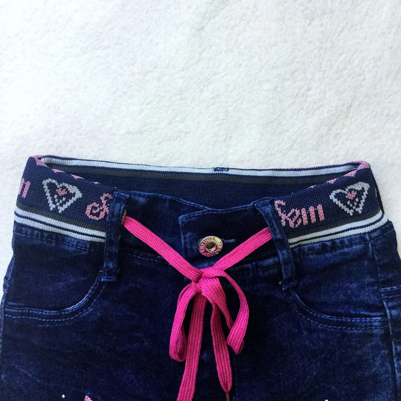 Vaikiški džinsai mergaičių karštu kalnų krištoliniu akmeniu siuvinėtos briaunos juostelės džinsinės kelnės vaikiškos tiesios viso ilgio kelnės 3-12t