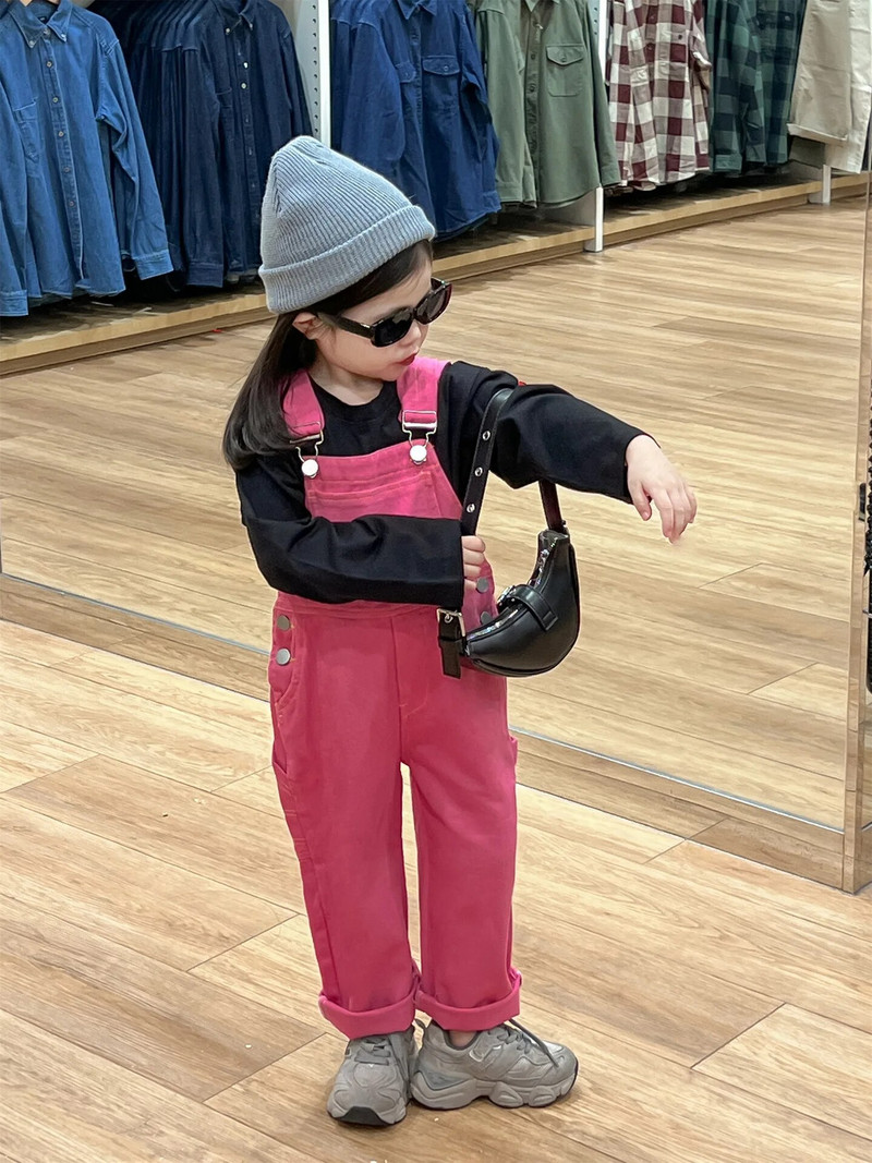 Korea laste tüdrukute kombinesoonid, roosad, punased, lahtised vöörihmaga kombinesoonid