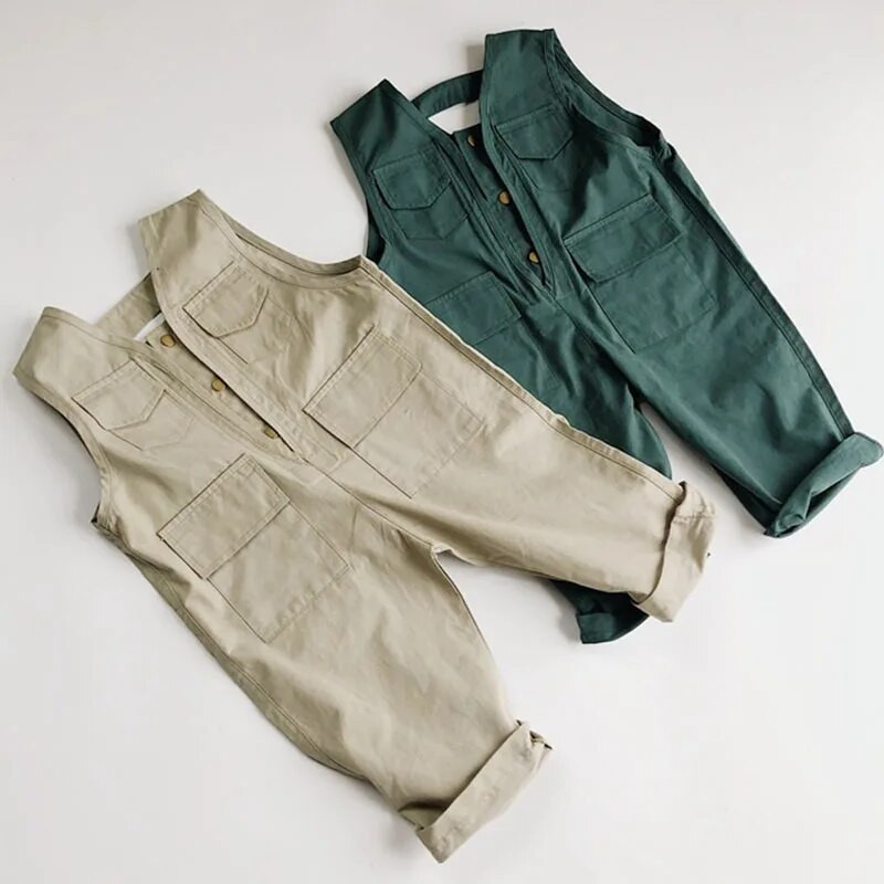 Kombinezonai kūdikiams berniukams mergaičių kombinezonai vaikiški medvilniniai vienspalviai kelnaitės pavasario rudeniui 1-6 m. vaikiški kombinezonai