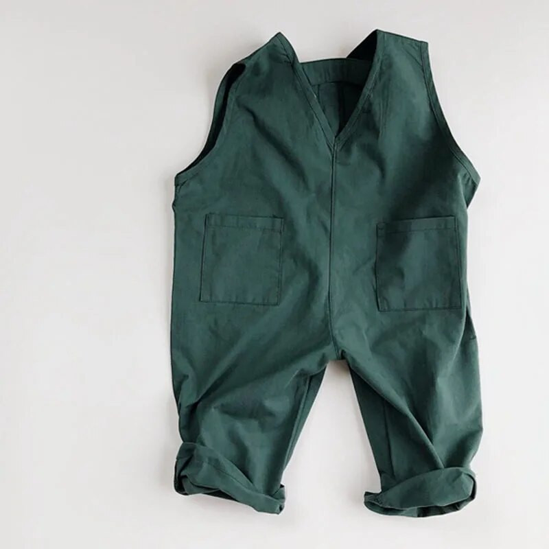 Kombinezonai kūdikiams berniukams mergaičių kombinezonai vaikiški medvilniniai vienspalviai kelnaitės pavasario rudeniui 1-6 m. vaikiški kombinezonai