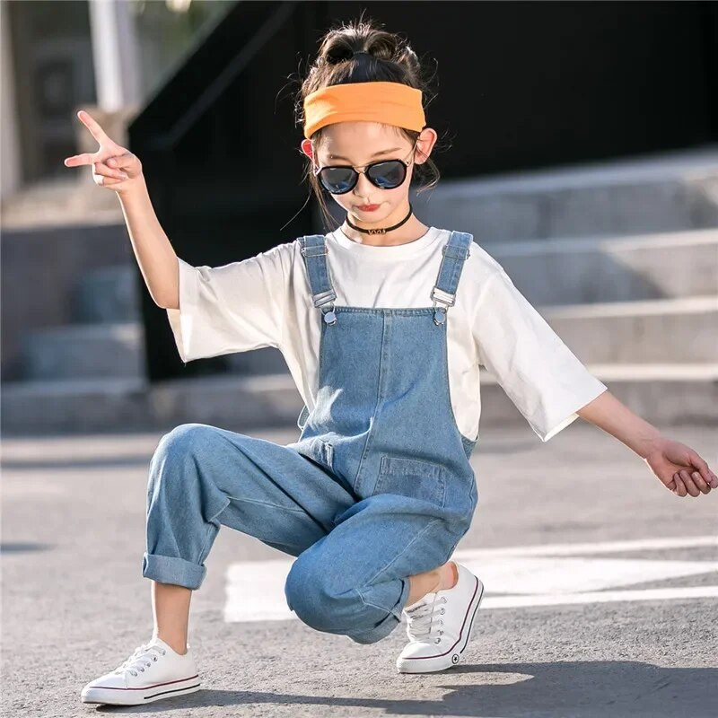Tüdrukud Denim Kombinesoonid Lapsed Kauboi Suspender Püksid Lapsed Jumpsuit Tüdrukutele Teksad Püksid Kevad sügis 4-14