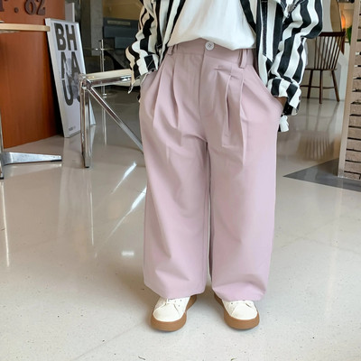 Pavasario ruduo vaikams vienspalvės trumpos kostiuminės kelnės berniukams ir mergaitėms medvilninės laisvos laisvalaikio tiesios kelnės