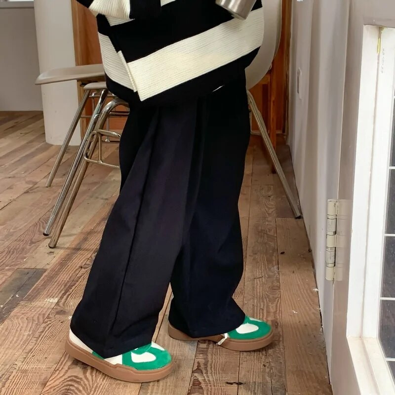 Pavasario ruduo vaikams vienspalvės trumpos kostiuminės kelnės berniukams ir mergaitėms medvilninės laisvos laisvalaikio tiesios kelnės