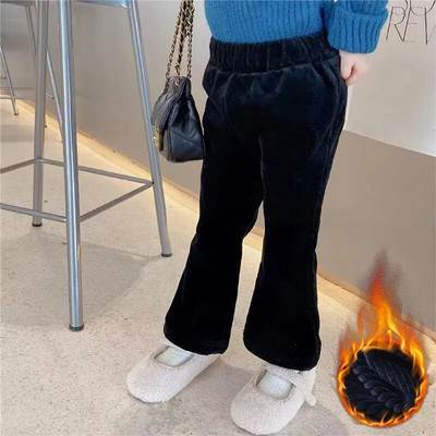 Nauji korėjietiški madingi žieminiai rūbai, vaikiški mergaičių vilnos pamušalai kelnės vaikams, paaugliams, rudeninės velvetinės kelnės kūdikiams