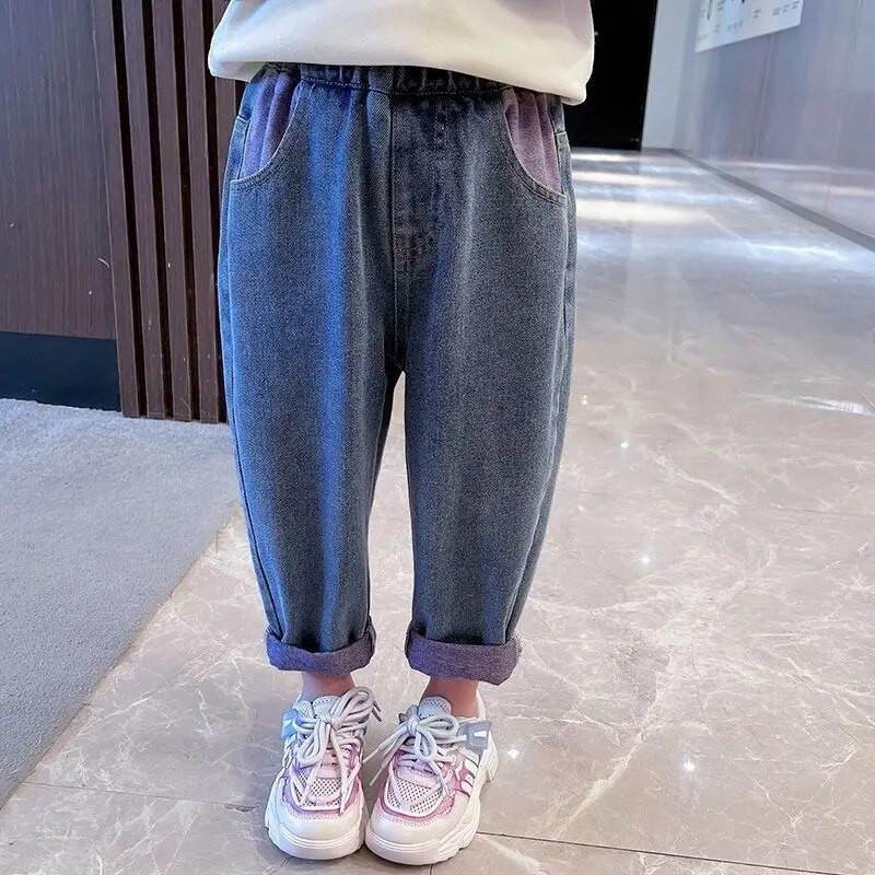 2023 Mood Tüdrukud Lapsed Teksapüksid TeismelisedTeksad Laste Püksid Vabaajarõivad Lasteriided Kevad Sügis Beebid Tüdrukud Teksad 3–10 a