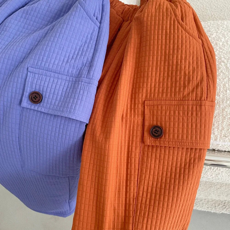 Žieminės vaikiškos kelnės vienspalvės šiltos kelnės Berniukams ir mergaitėms storu vilnos pamušalu laisvos ropės kelnės