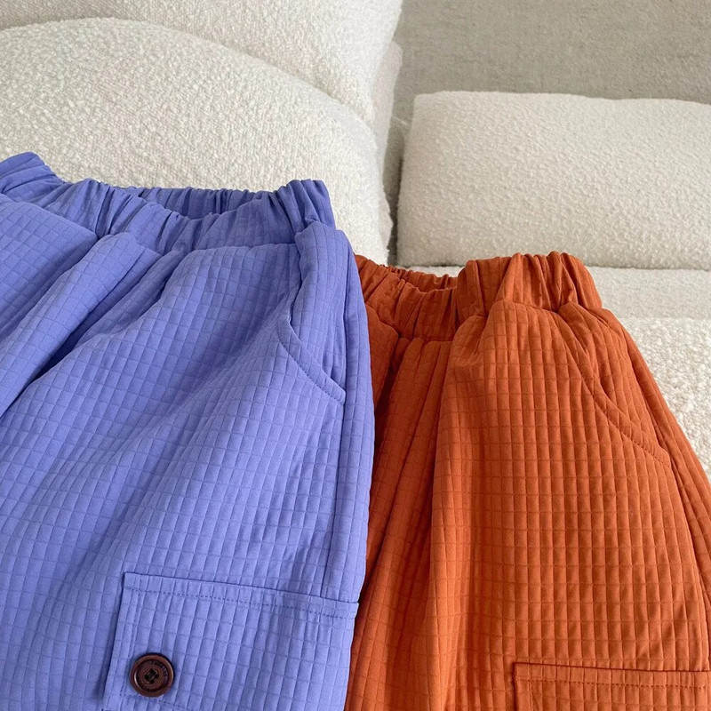 Žieminės vaikiškos kelnės vienspalvės šiltos kelnės Berniukams ir mergaitėms storu vilnos pamušalu laisvos ropės kelnės