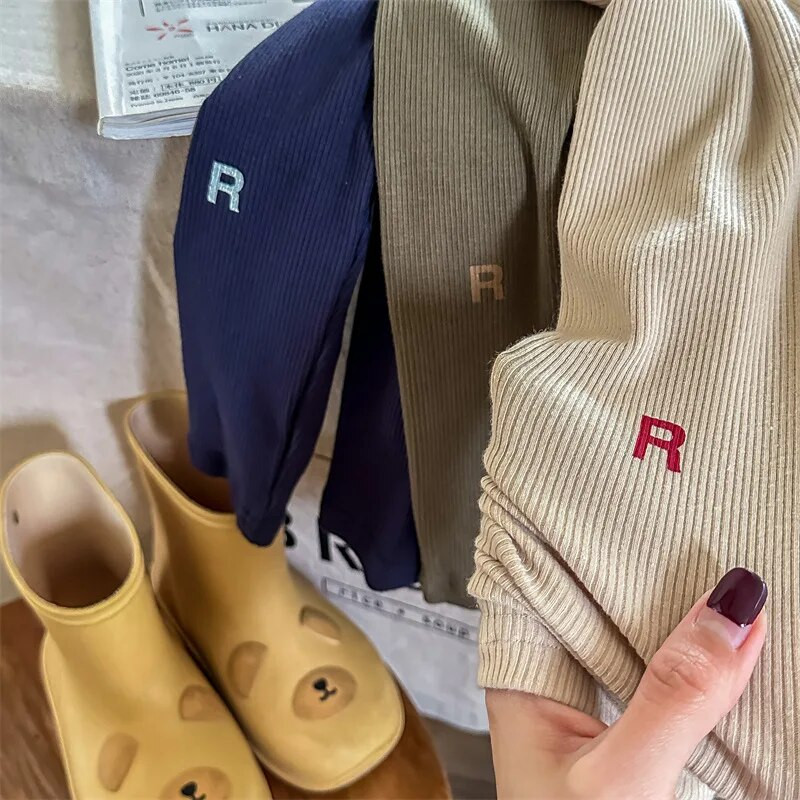 Nove proljetne tajice za djevojčice s tiskanim slovima Dječje elastične uske hlače do gležnja