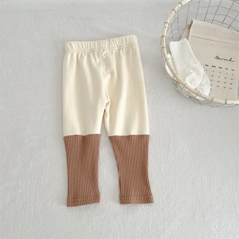 Sügiskevad uued beebitüdrukute säärised Mitmekülgsete värvidega sobivad püksid Lapsed kasvatavad oma moraalset iseloomu Puuvillased riided