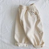 Ανοιξιάτικο φθινόπωρο για αγόρια και κορίτσια βαμβακερά παντελόνια συνονθύλευμα Unisex φαρδιά casual παντελόνια μόδας