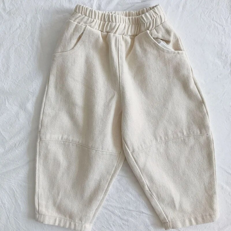 Ανοιξιάτικο φθινόπωρο για αγόρια και κορίτσια βαμβακερά παντελόνια συνονθύλευμα Unisex φαρδιά casual παντελόνια μόδας