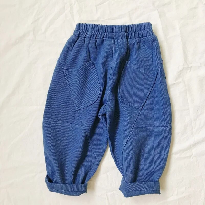 Ανοιξιάτικο φθινόπωρο για αγόρια και κορίτσια βαμβακερά παντελόνια συνονθύλευμα Unisex φαρδιά casual παντελόνια μόδας