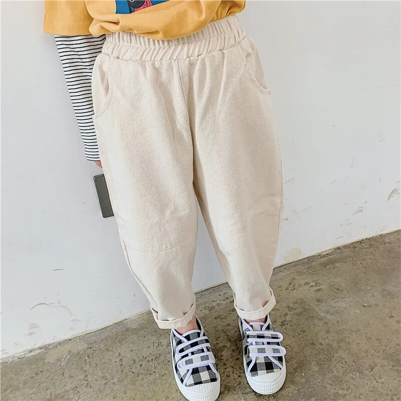 Ανοιξιάτικο φθινόπωρο για αγόρια και κορίτσια βαμβακερά παντελόνια συνονθύλευμα Unisex φαρδιά casual παντελόνια μόδας