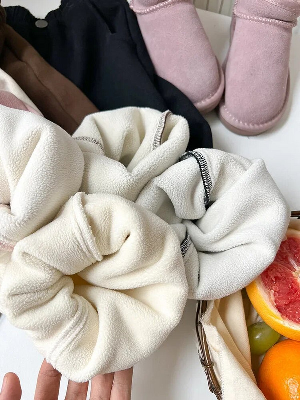 Talvised poiste ja tüdrukute ühevärvilised soojad püksid Unisex Kids paksema fliisvoodriga sirged püksid