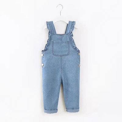 Τζιν για κορίτσι φόρμες Dungarees 2-6Y μονόχρωμο Παιδικό τζιν μακρύ παντελόνι Παιδική φόρμα ρούχα Ρούχα Βρεφικό παντελόνι