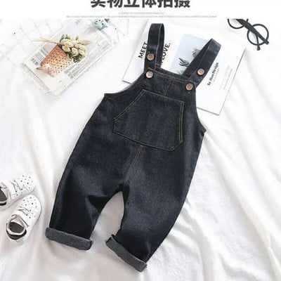 Τζιν για κορίτσι φόρμες Dungarees 2-6Y μονόχρωμο Παιδικό τζιν μακρύ παντελόνι Παιδική φόρμα ρούχα Ρούχα Βρεφικό παντελόνι