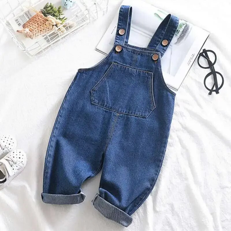 Τζιν για κορίτσι φόρμες Dungarees 2-6Y μονόχρωμο Παιδικό τζιν μακρύ παντελόνι Παιδική φόρμα ρούχα Ρούχα Βρεφικό παντελόνι