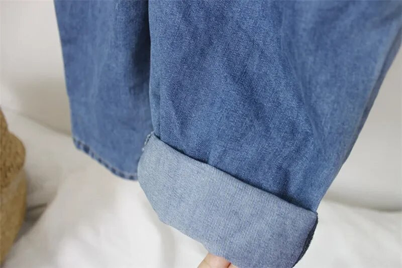 Nauji 2023 m. rudens unisex vaikiški džinsiniai kombinezonai korėjietiško stiliaus prašmatnūs kūdikiams berniukams mergaičių kombinezonai minkšti laisvi kelnės vaikiški drabužiai G034