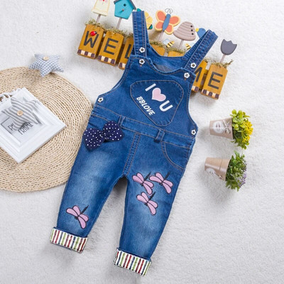 IENENS Baby Denim Kombinezoni Toddler Meiteņu Rotaļtērps Apģērbi Apģērbi Bērni Džins Zēni Bikses Zīdaiņu 1-4 gadi Bērnu Džinsi