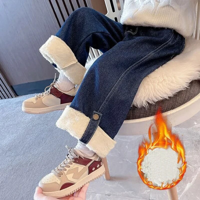 Κορίτσια βελούδινα τζιν Παιδικά φαρδιά παντελόνια 2024 Νέο μωρό παντελόνι χειμωνιάτικο παντελόνι Παιδικό ζεστό τζιν παντελόνι 2 4 6 8 10 έτους