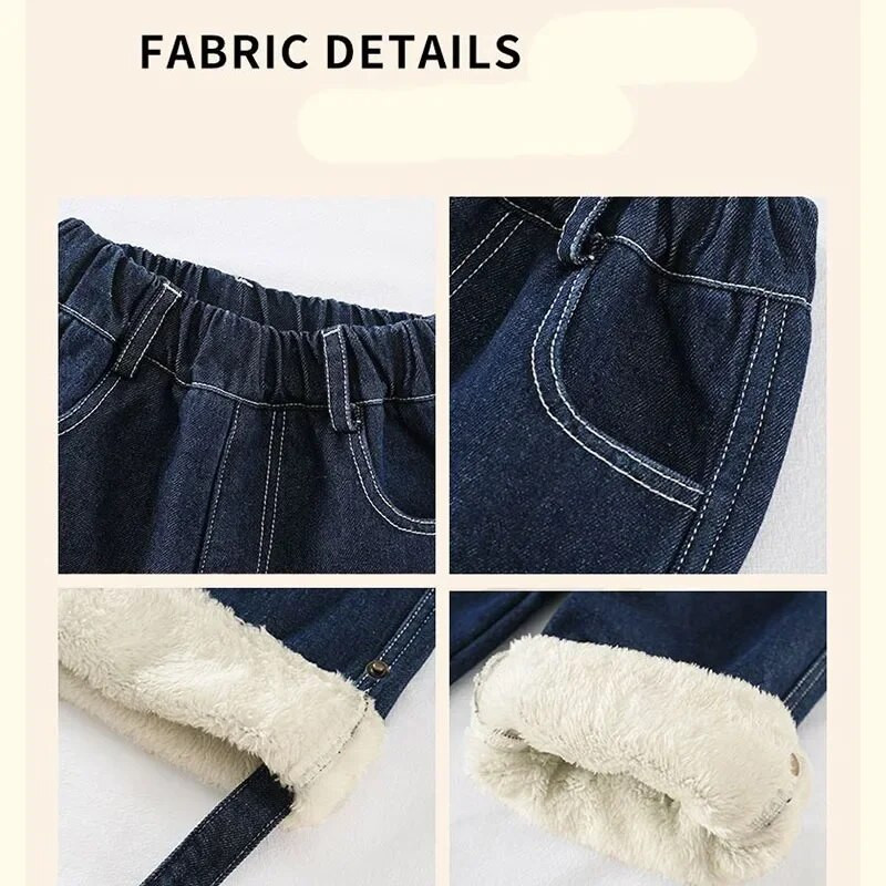 Κορίτσια βελούδινα τζιν Παιδικά φαρδιά παντελόνια 2024 Νέο μωρό παντελόνι χειμωνιάτικο παντελόνι Παιδικό ζεστό τζιν παντελόνι 2 4 6 8 10 έτους