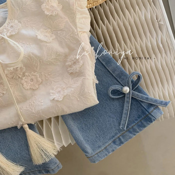 2023 Fashion Girls Baby Beaded Bow Jeans Παντελόνι Παιδικό Τζιν Παντελόνι Παιδικό Ανοιξιάτικο Φθινοπωρινό Παντελόνι Ρούχα