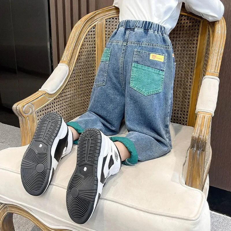 Dječje traperice za djevojčice Široke hlače Dječje djevojčice Duge traper hlače Proljeće Jesen 4 do 12 god.